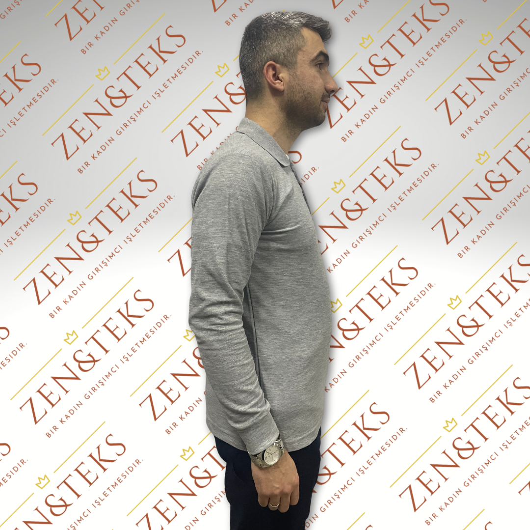 Polo Yaka Uzun Kollu Lakost Tişört