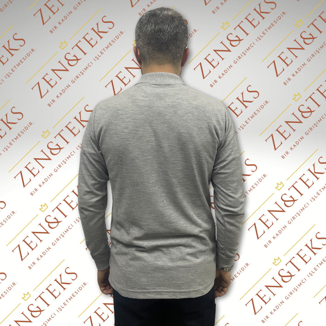 Polo Yaka Uzun Kollu Lakost Tişört