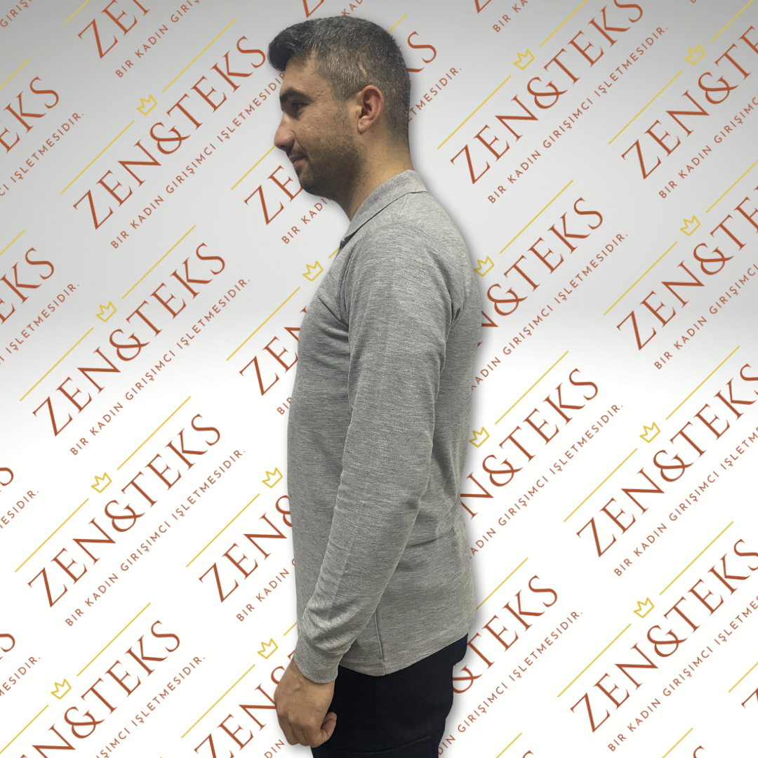 Polo Yaka Uzun Kollu Lakost Tişört